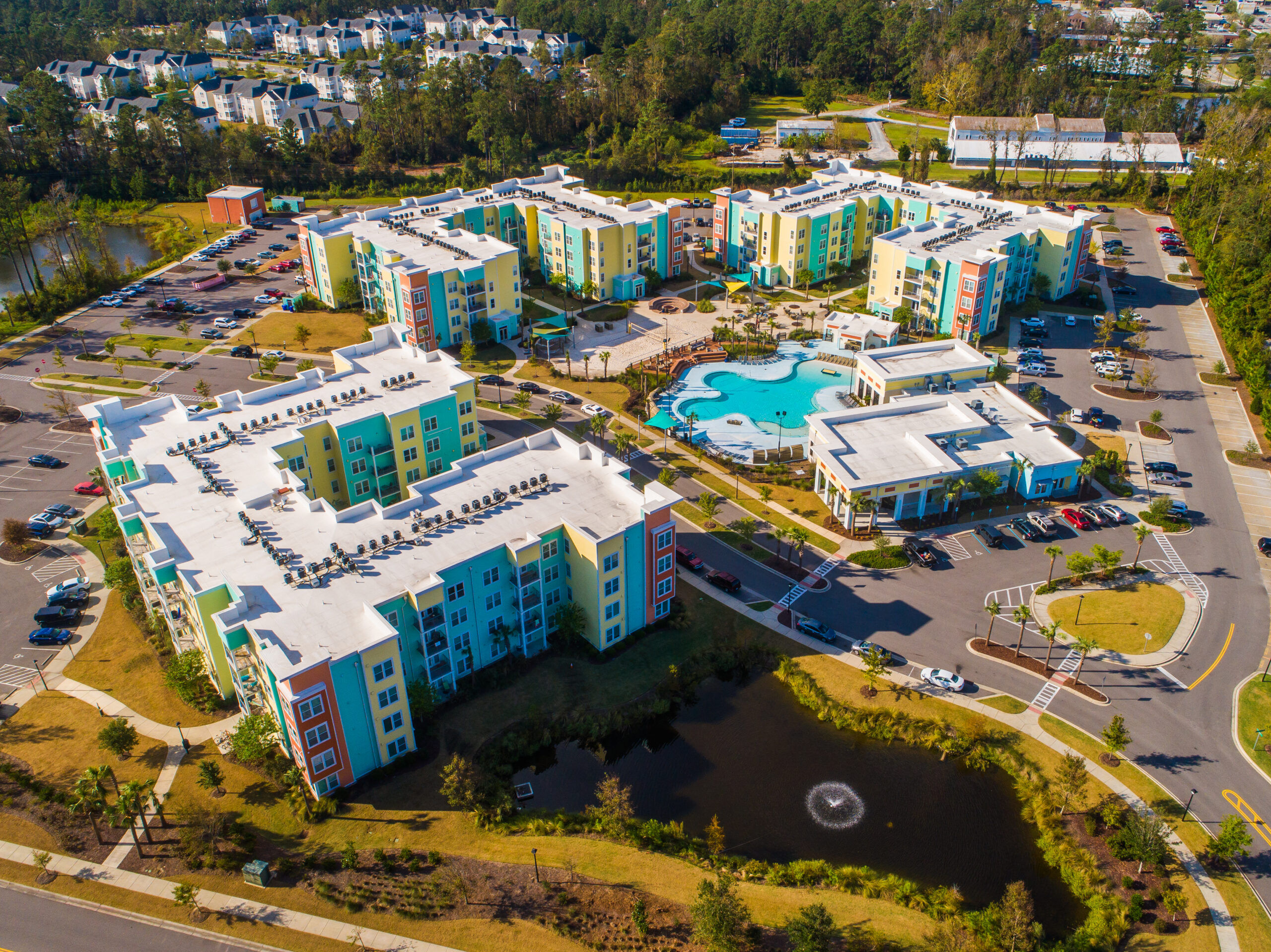 Overhead view of Progress 910, student apartments near UNCW campus