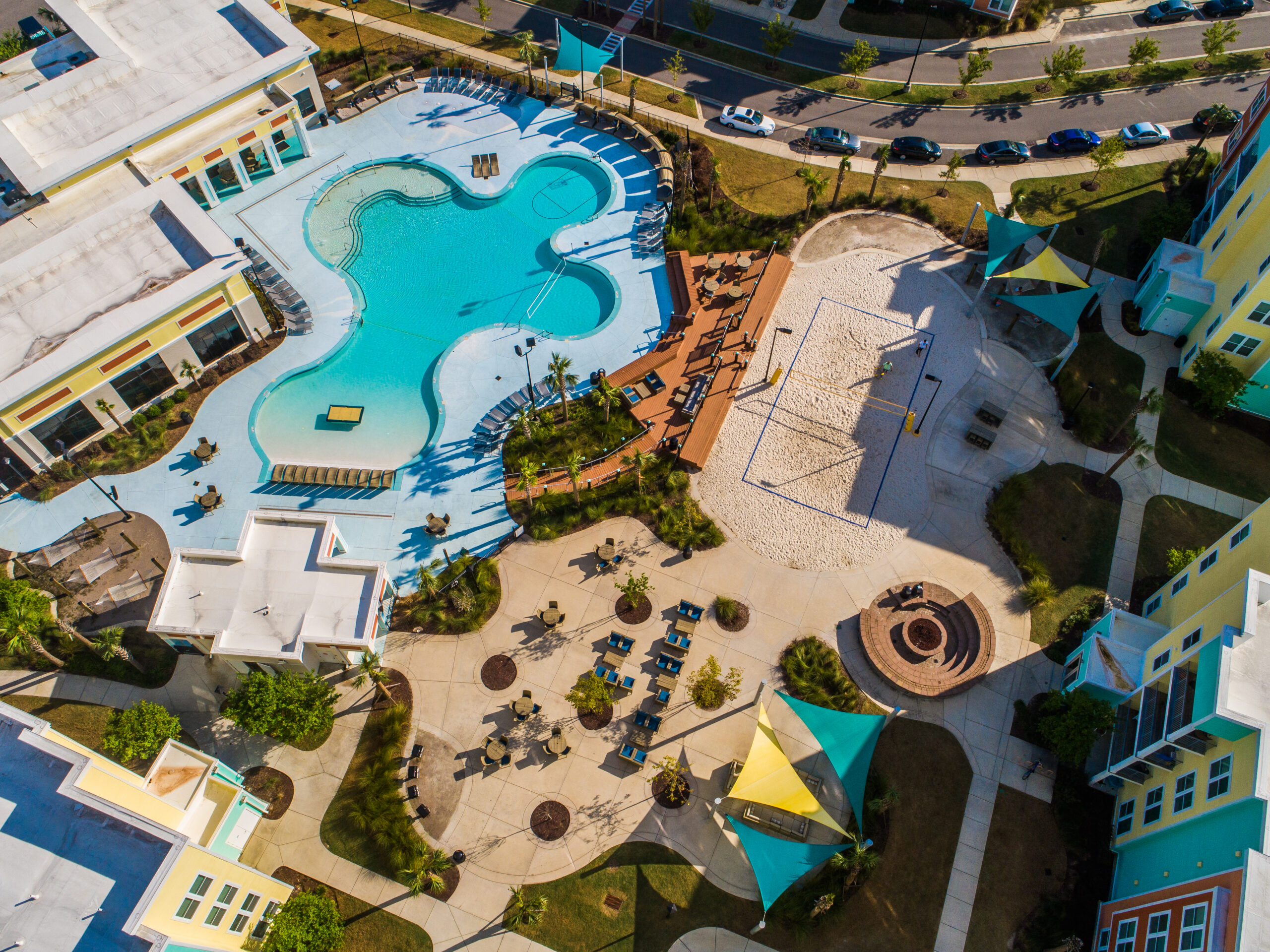 Apartment community aerial at Progress 910, Wilmington student housing