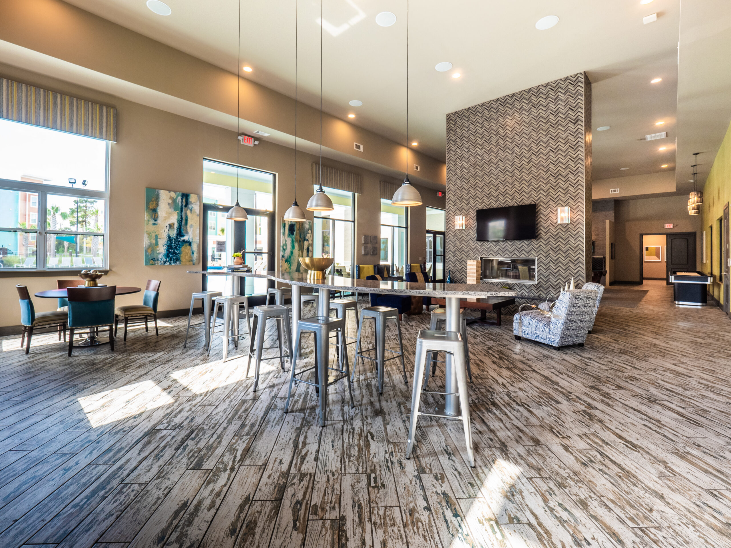 Dining area at Progress 910, apartments for rent near UNCW